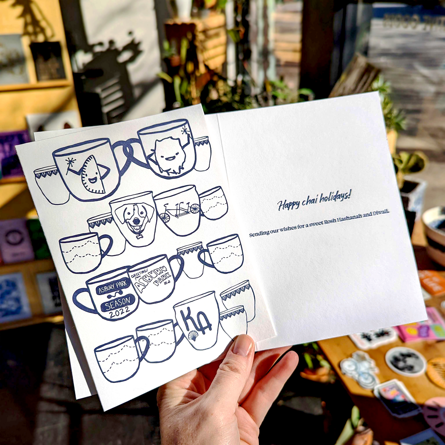 Custom letterpress printed greeting card. Illustration and design by Pretty Good Co. 