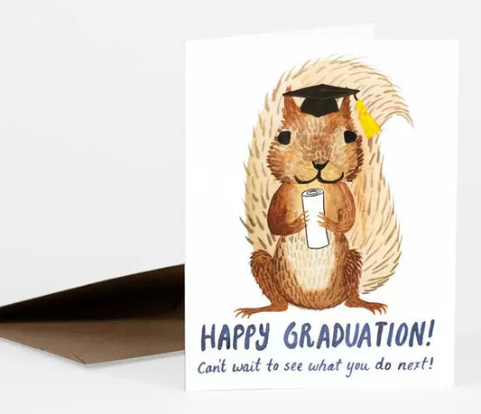 Squirrel Graduation Card