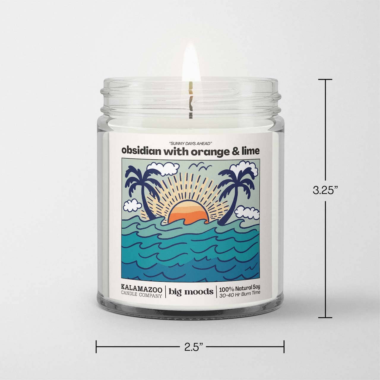 "Sunny Days Ahead" Obsidian with Orange & Lime - Soy Candle