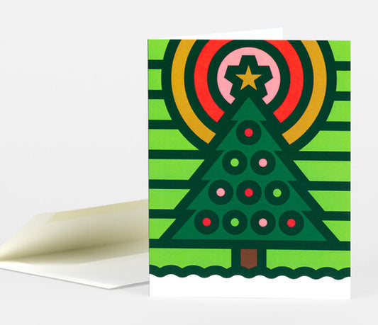 Christmas Tree Modern Greeting Card
