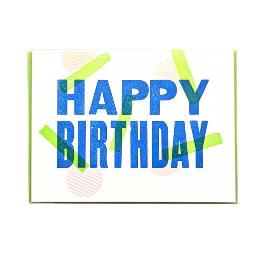 Happy Birthday Woodtype Greeting Card