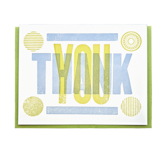 Thank You Woodtype Greeting Card