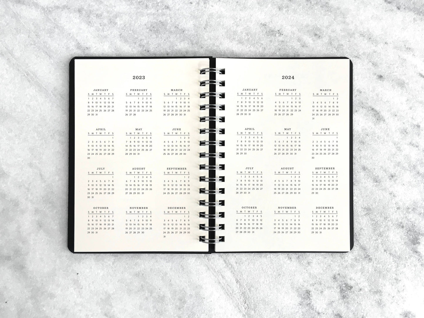 2024 planner | 12-months| "2024", black cover