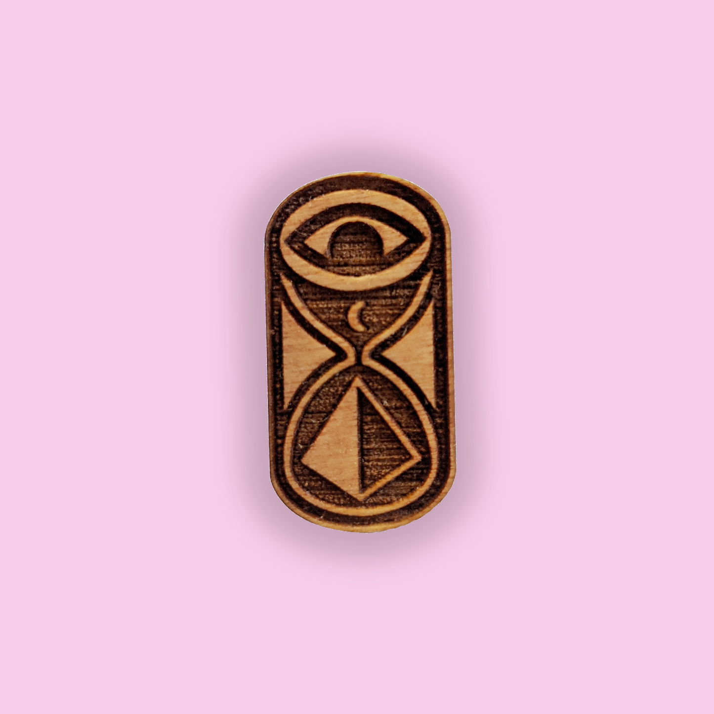 Wooden Lapel Pin Hourglass