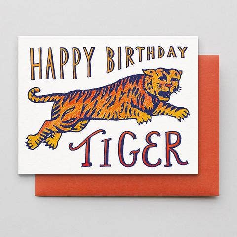 Birthday Tiger Greeting Card