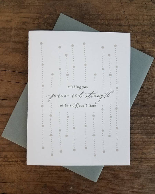 Peace and Strength Letterpress Greeting Card